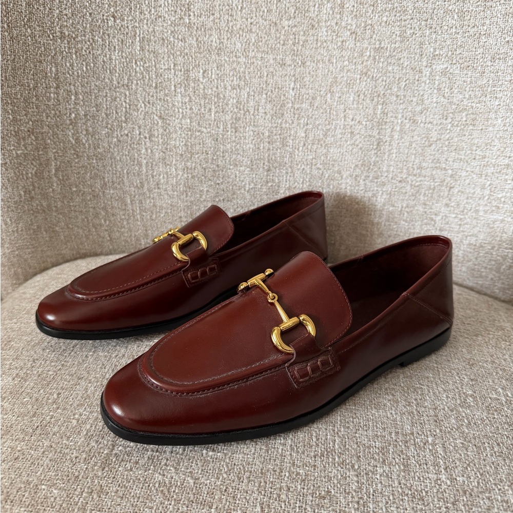 Jeffrey Campbell Addie Bit Loafers in Brown with Gold Hardware